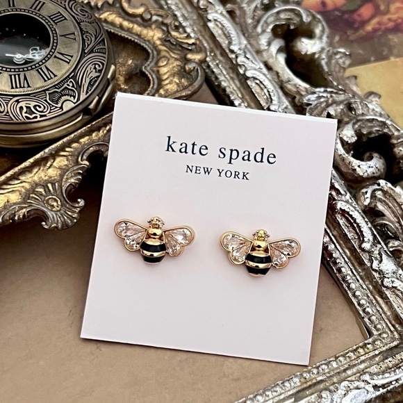 KATE SPADE • All Abuzz Stone Bee Stud Earrings